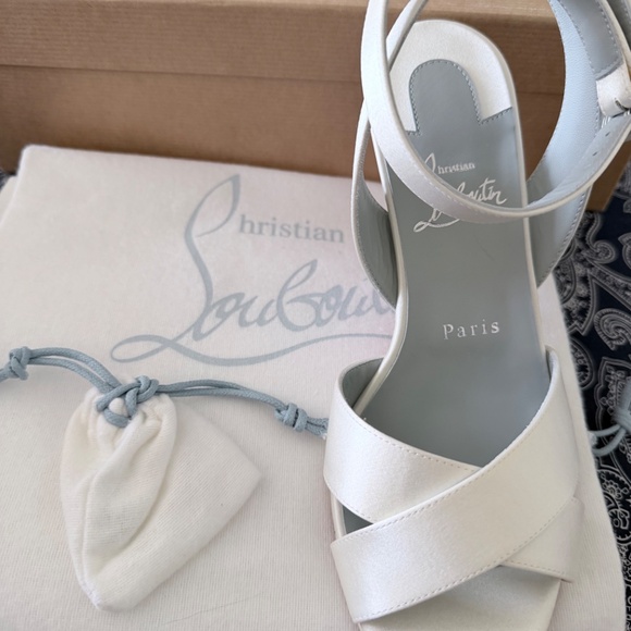 Louboutin Women’s Mariza 85 Ivory Wedding Heels - Picture 10 of 14